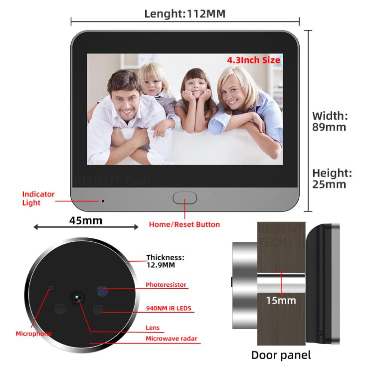 LCD ​Door Viewer Camera Smart ​Peephole Camera PD9_CODE: PD9