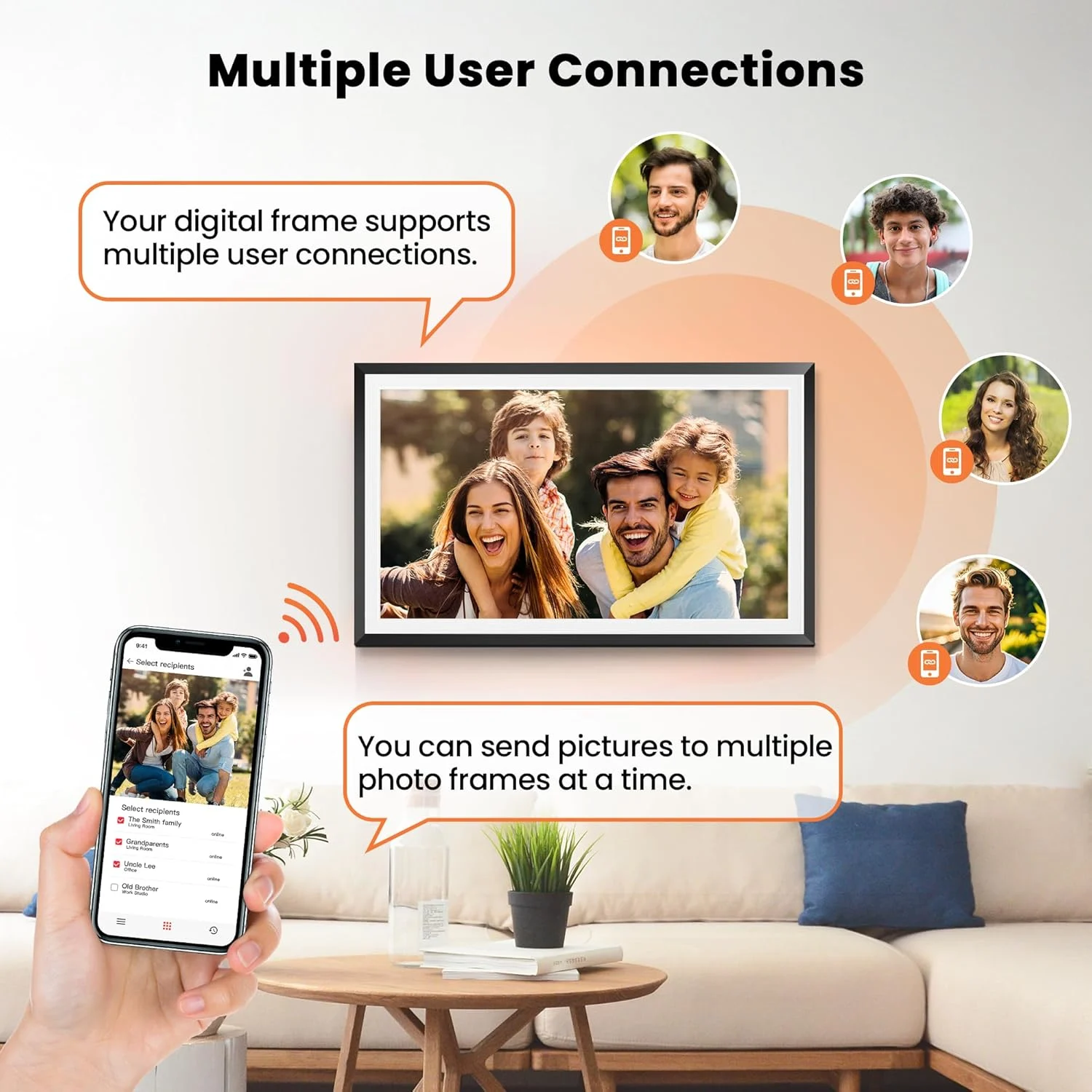 Digital Picture Frame 15.6 Inch Large Digital Photo Frame with 1920 * 1080 IPS Full HD Touchscreen,_CODE; DPF15