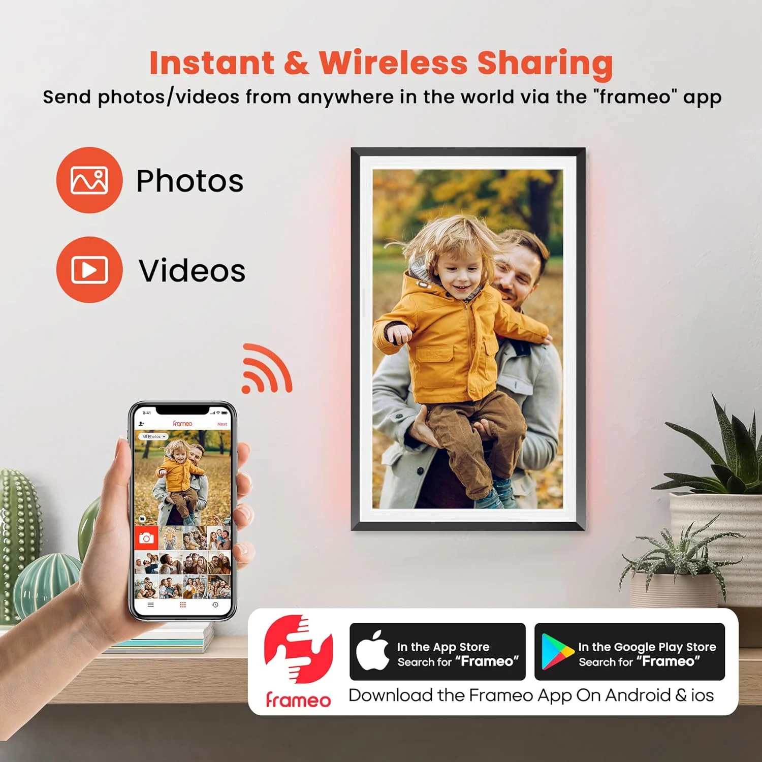 Digital Picture Frame 15.6 Inch Large Digital Photo Frame with 1920 * 1080 IPS Full HD Touchscreen,_CODE; DPF15