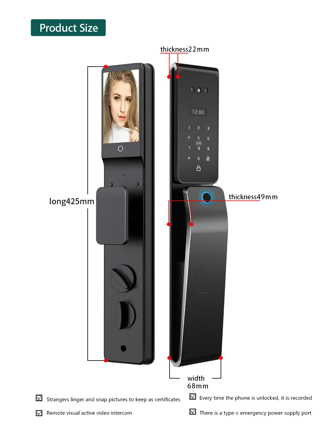 Automatic 3D Face Tuya Wifi Active Video Intercom Smart Lock Waterproof Digital Lock Electronic 85 92 Mortise With CameraCode_Regal K2