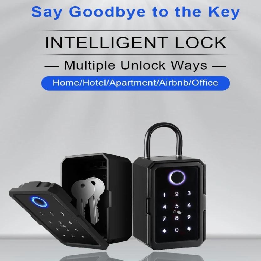 Smart Key Lock Box, Wireless Smart Lockbox for House Key, Electronic Key Box App Digital Code Bluetooth Key_CODE: SSK