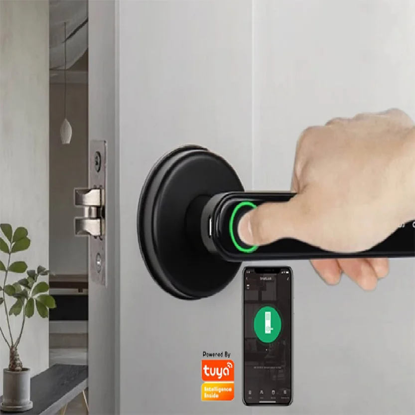 Smart  Finger Print Deadbolt Door Handle Lock Best for Home and Hotel H5_CODE: DLH5