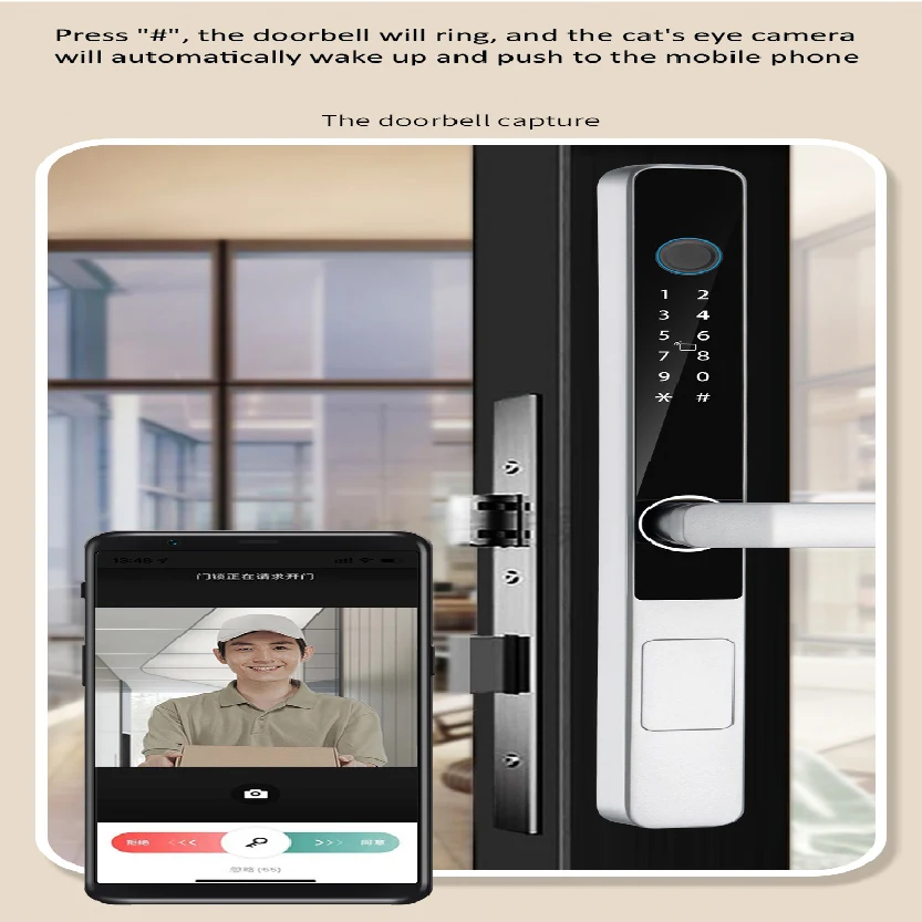 Keyless Entry 6-in-1 Smart Door Lock: Prodillo MS01 - Touchscreen Keypad, Auto Lock, Fingerprint and Passcode Entry - Hinged & Sliding Door Electronic Mortise Lock_Code: K-6Pro