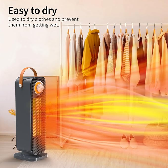 Home Space Heater,  1500W Portable Electric TPC Ceramic Heater for Bedroom, Overheating & Protection, Energy Efficient Electric Heater for Indoor, Office, Living Room, Garage, Fast Safety Hea