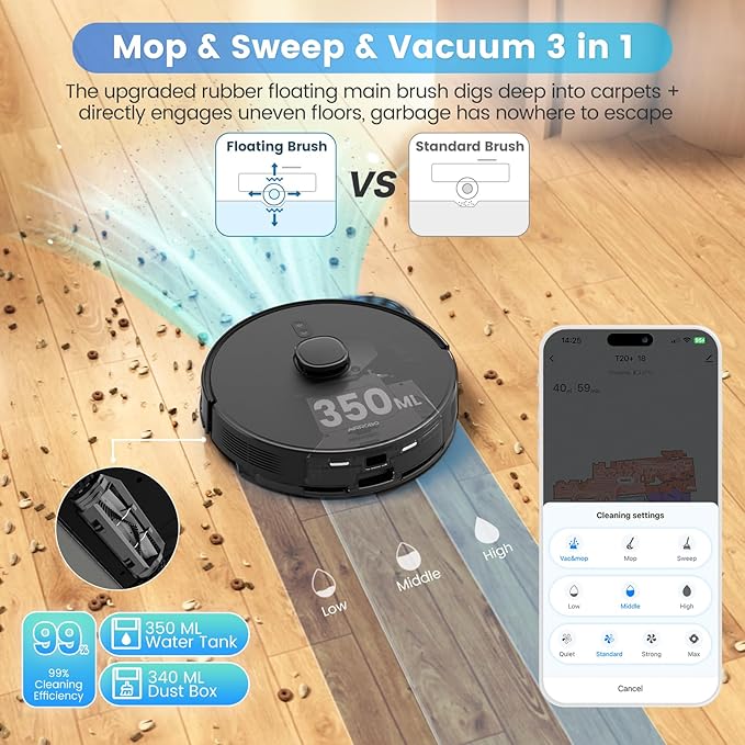 AIRROBO T20+ Robot Vacuum and Mop Combo