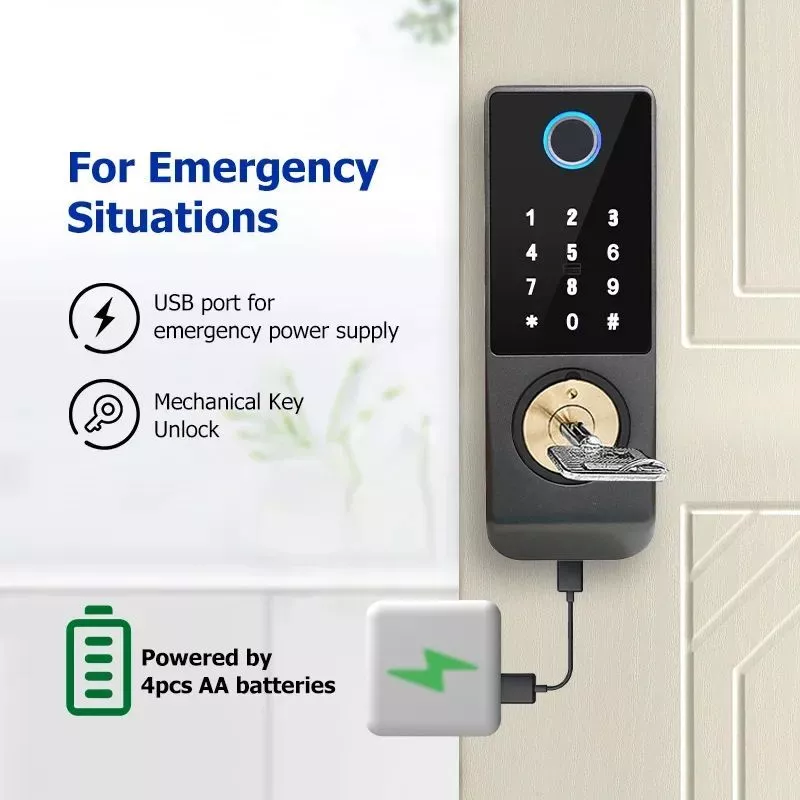 Waterproof Wifi Card App Remote Control Outdoor Executive Smart Finger Print Door Lock Iron70_Code: IRON-70