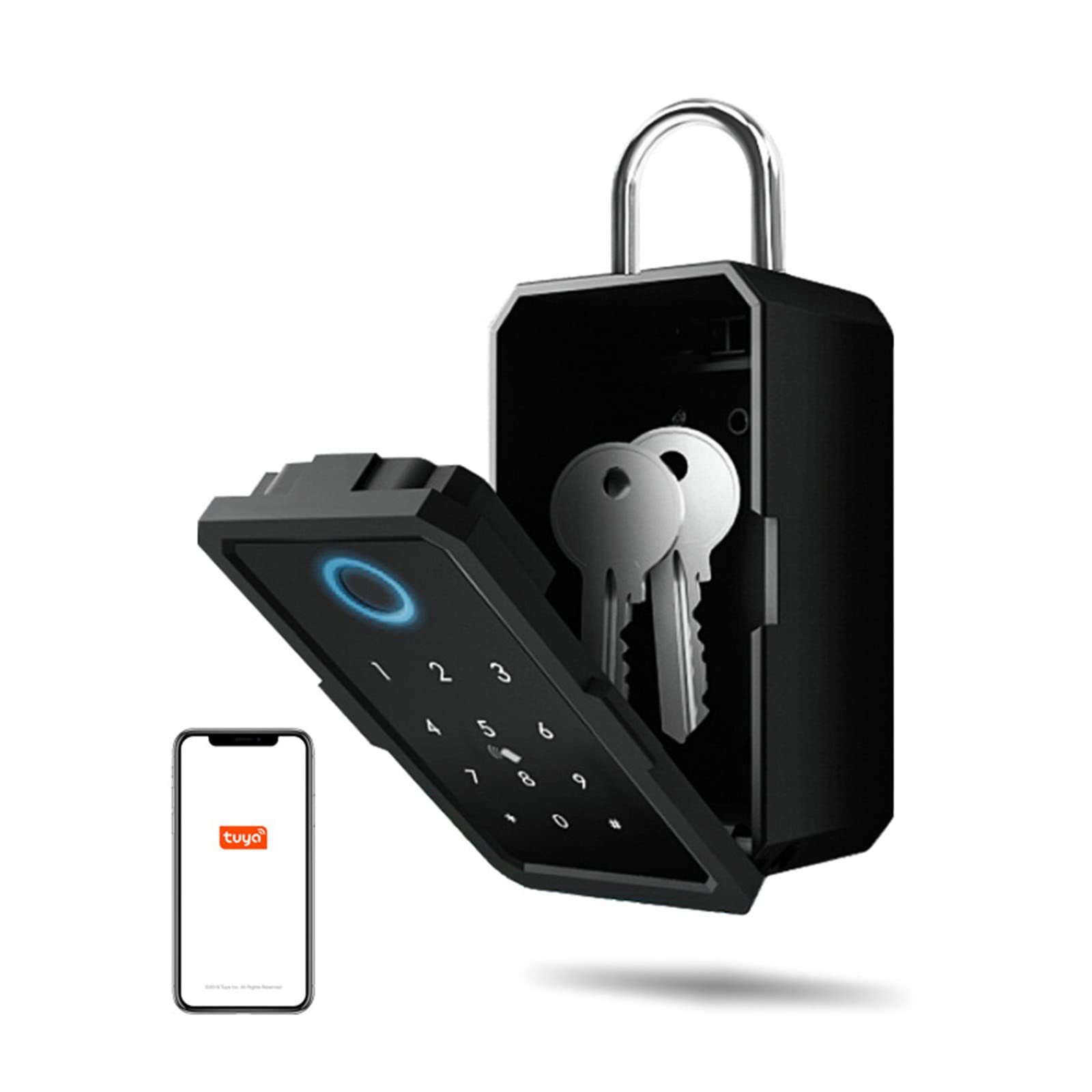 Smart Key Lock Box, Wireless Smart Lockbox for House Key, Electronic Key Box App Digital Code Bluetooth Key