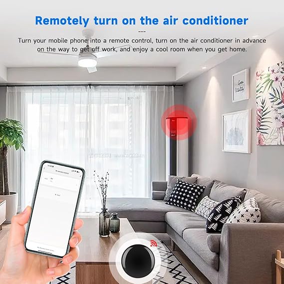 Mini IR Universal Remote Control,2.4GWiFi Control Hub for Smart Appliances via Voice and Smart Life/Tuya App,Compatible with Alexa and Google Assistant