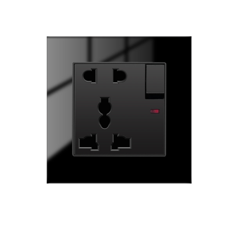 Glass 1gang 5pin Wall Socket code: NS5P
