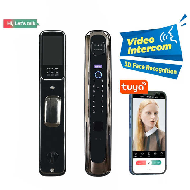 smart digital 3D face recognition smart door lock with camera lock MJ6