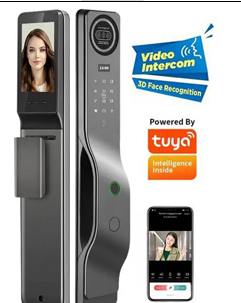 Tuya Automatic 3d Face Recognition Smart Door Lock with Camera 6068 Mortise Display Screen Doorbell Smart Face Lock Tango M7