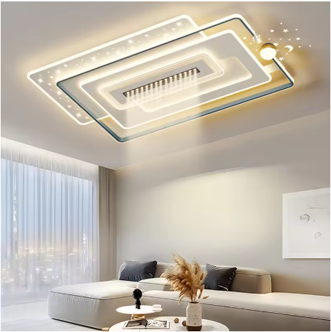 Diamond Star Smart  Bladeless Ceiling Fan LED Invisible  Chandelier for Home Code -